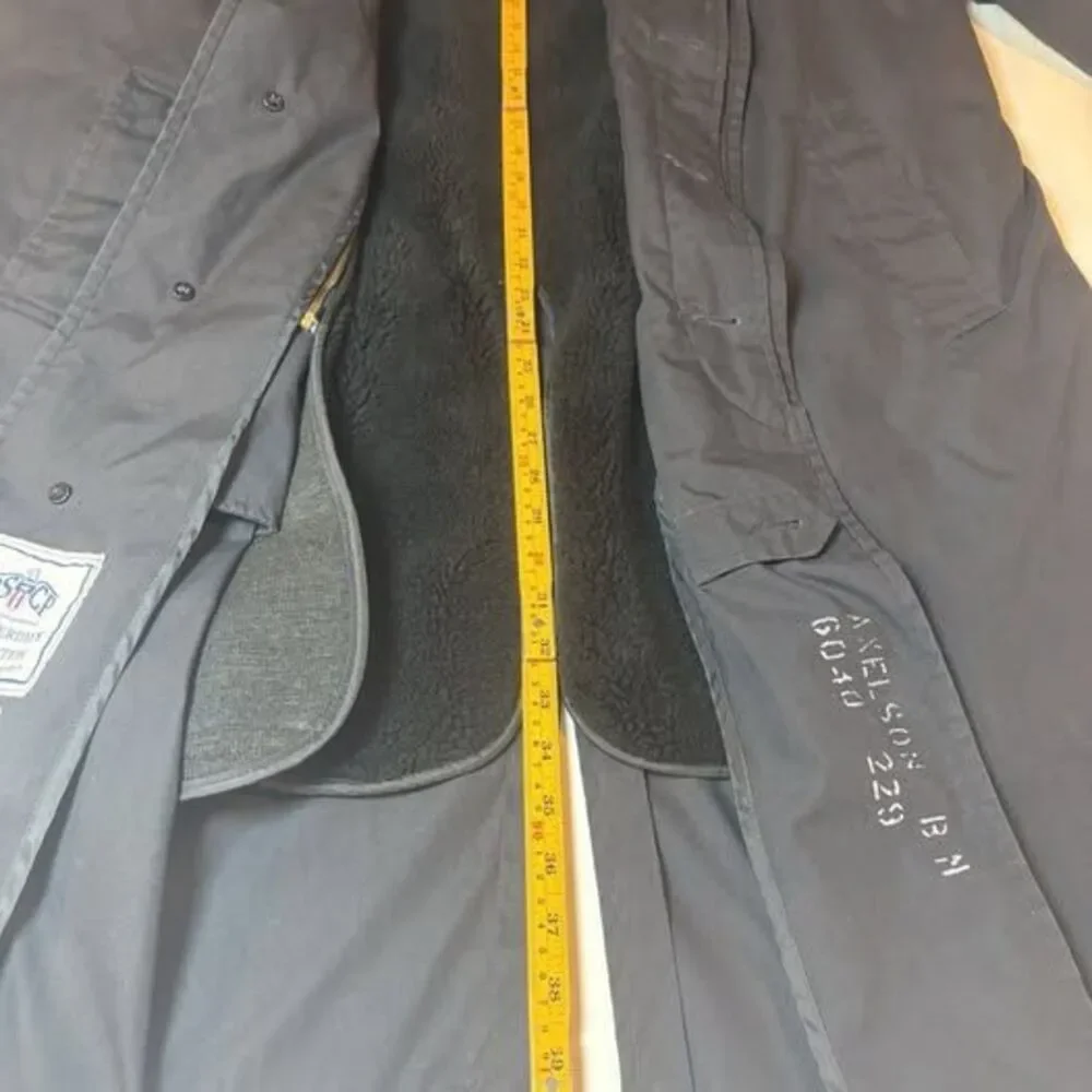 Vintage Military All Weather Trench Coat DSCP Removable Lining Navy Black 46L